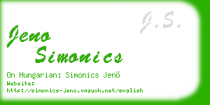 jeno simonics business card